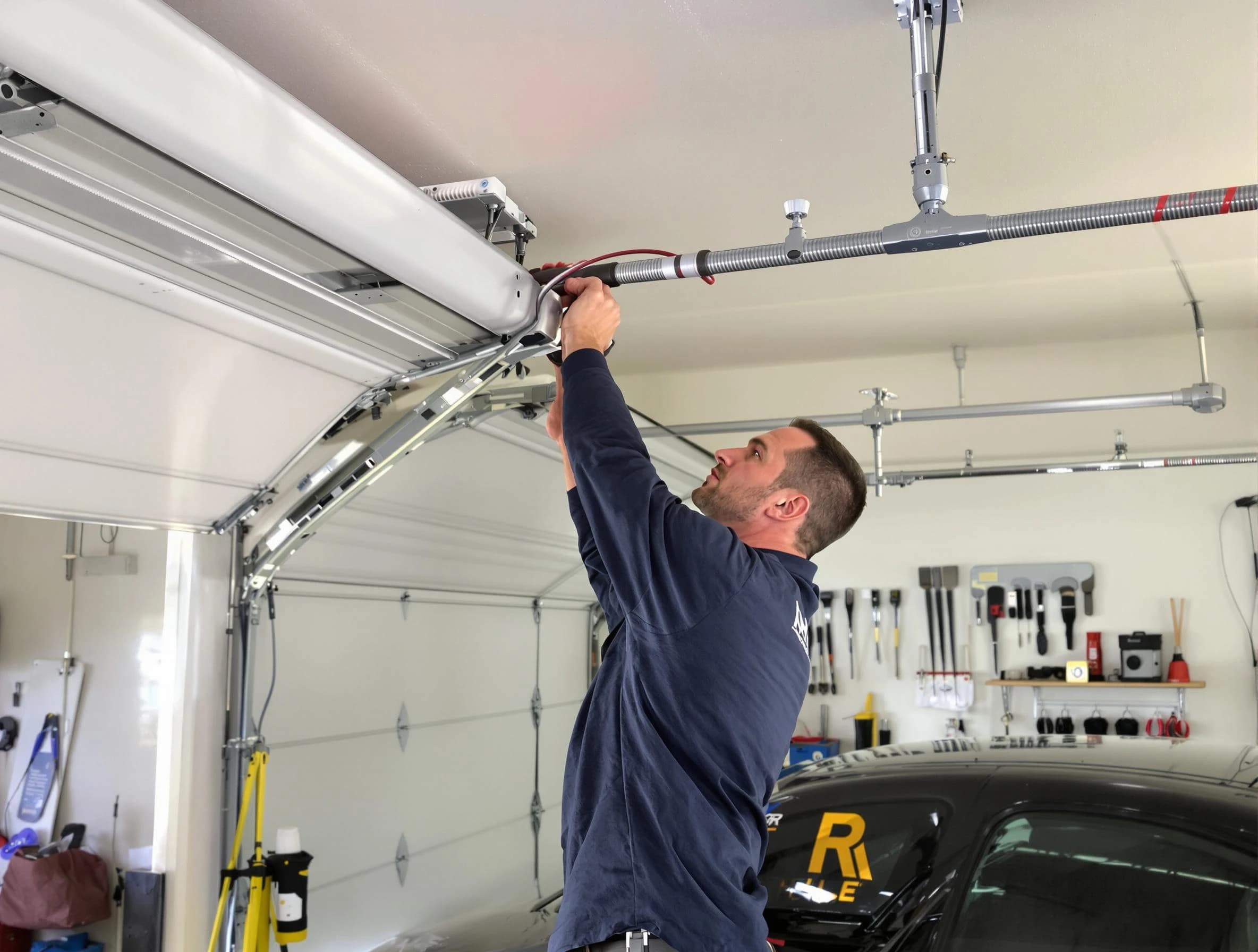 Carnegie Garage Door Repair technician performing garage door cable repair in Carnegie
