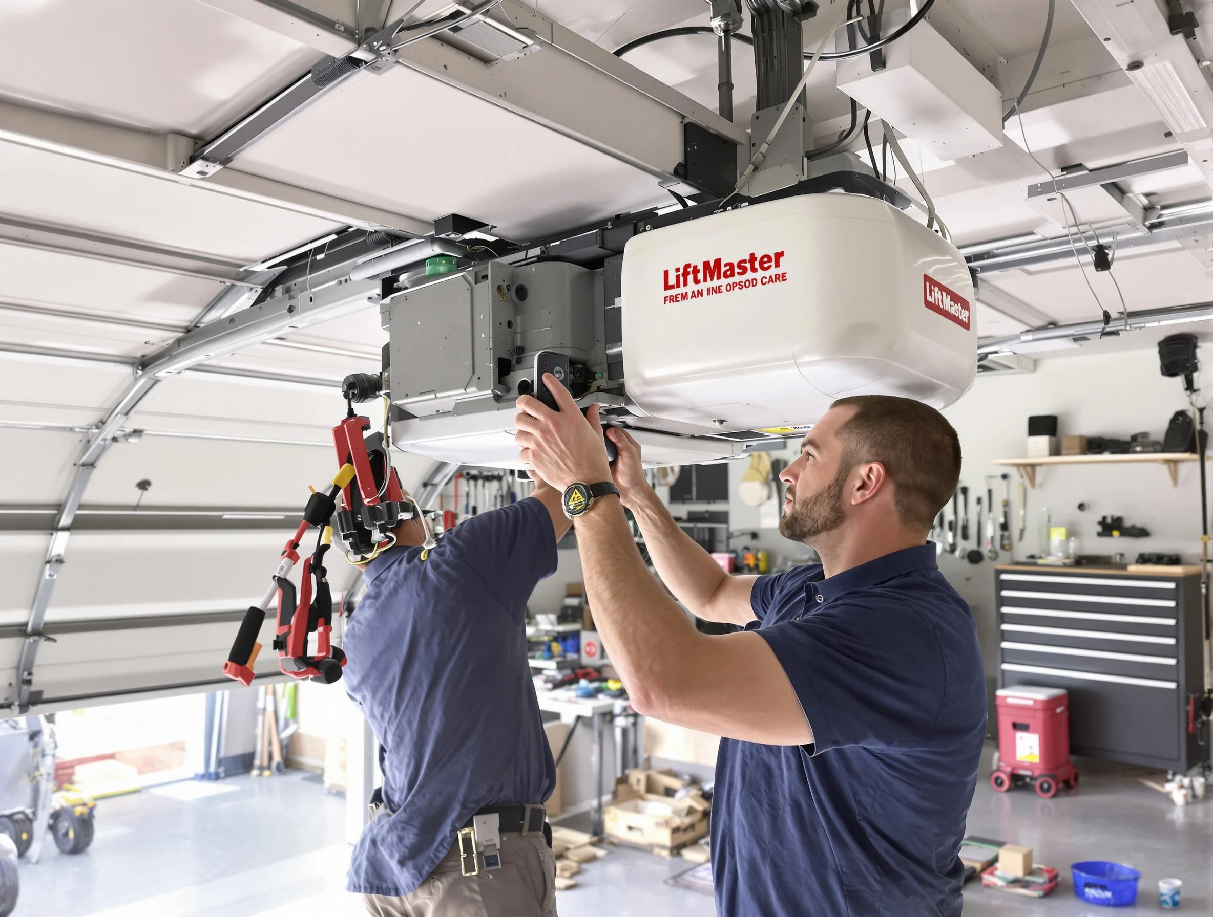 Carnegie Garage Door Repair technician performing advanced diagnostics on garage opener in Carnegie