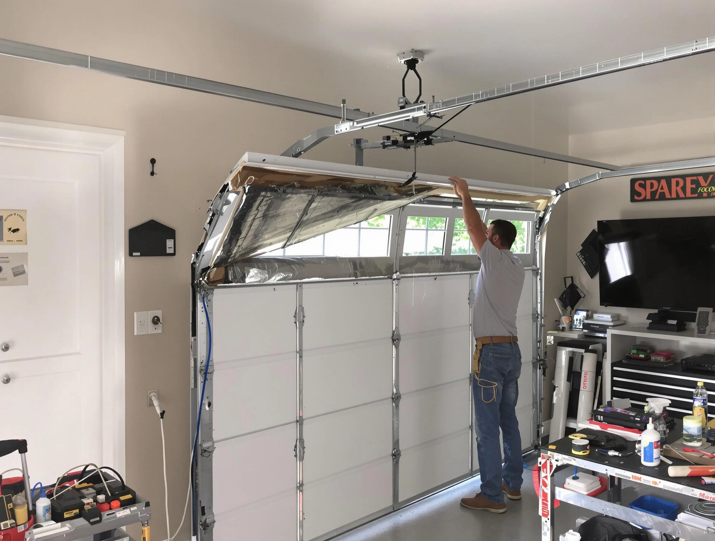 Garage door section replacement by Carnegie Garage Door Repair in Carnegie