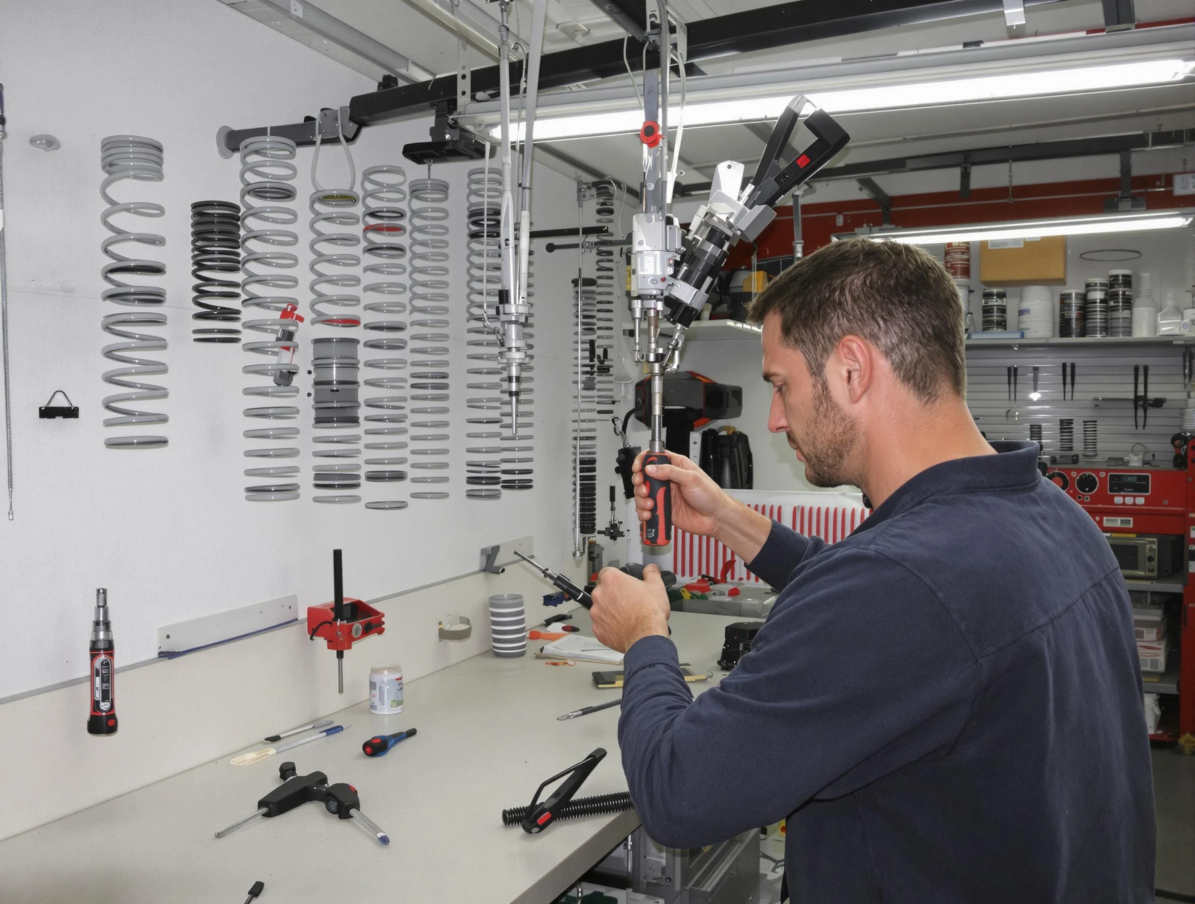 Carnegie Garage Door Repair safety certified technician performing precision spring replacement in Carnegie
